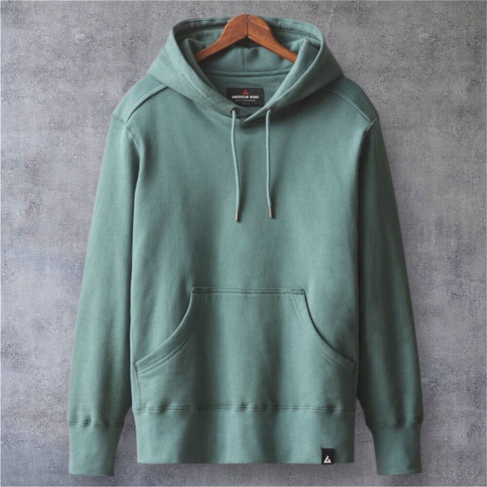 American Giant Hoodie Mens S Green Silver Pine Classic Pullover Heavyweight NEW
